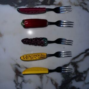 Colorful Fruit-Themed Fork Set